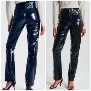 Abercrombie & Fitch Curve Love Patent Leather 90s Straight Ultra High Rise Sz26